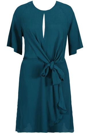 Floaty Wrap Day Dress in Green