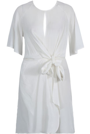 Floaty Wrap Day Dress in White