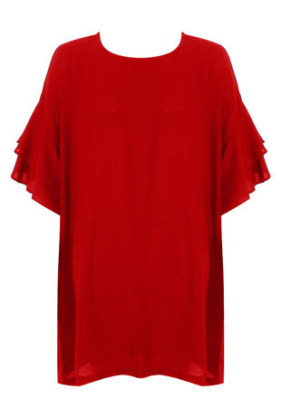 Red Wing Sleeves Oversize Tunic
