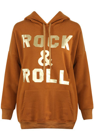 Camel Rock & Roll Foil Print Hoodie