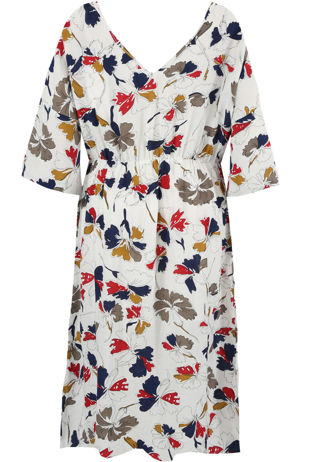 White Floral Low Back Shift Dress