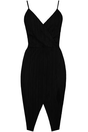 Crinkle Cross Over Bodycon Dress