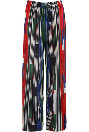 Red Stripes Wide Leg Trouser