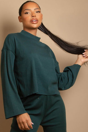 Green Fine Knit Turtle Neck Jumper 