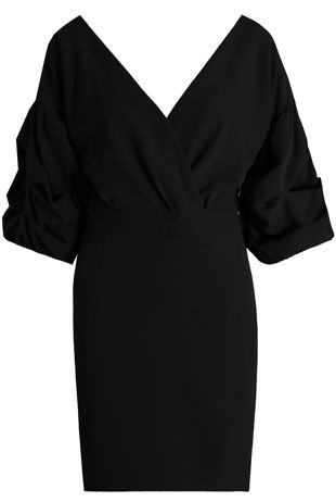 Cross Over Layered Sleeve Bodycon Dress