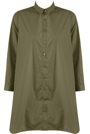 Khaki Front Button Up Shirt Dress