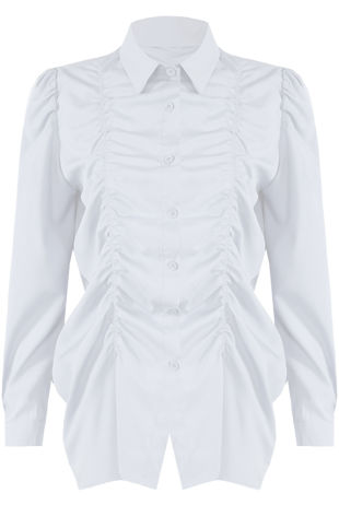 Ruched Shirt in WHITE