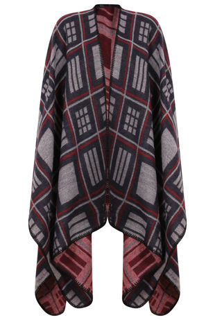 Navy Blocks Waterfall Cardigan