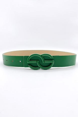 Green Interlocking G Belt Golden Buckle