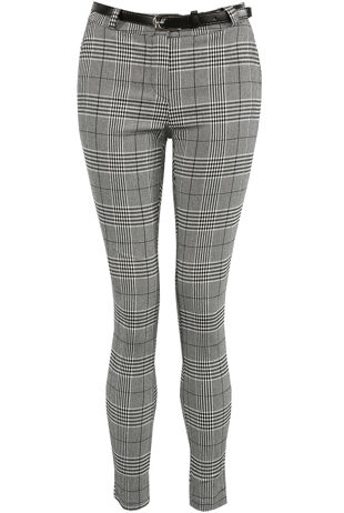 Grey Check Belted Trouser