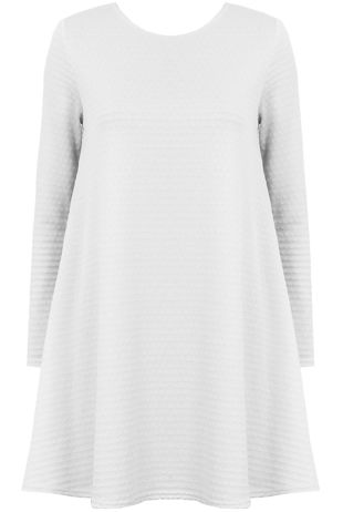Cream Bubble Textured Swing Dress