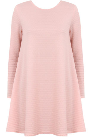 Pink Bubble Textured Swing Dress