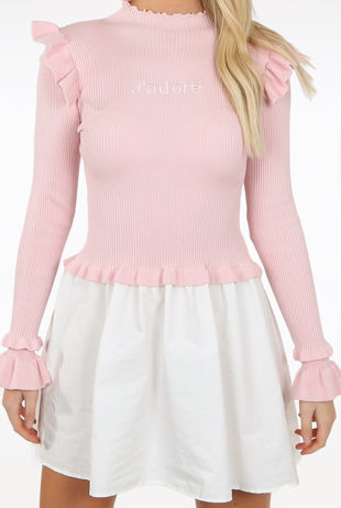 Rose Jadore Knitted Shirt Dress