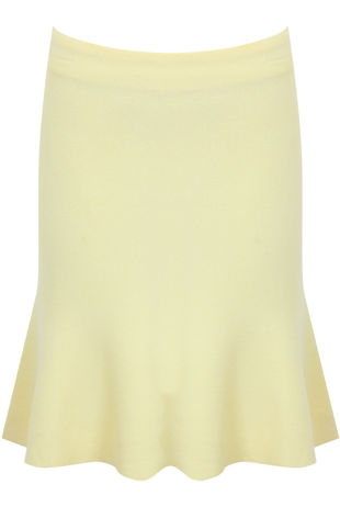 Yellow Kick Flare Stretch Skirt 