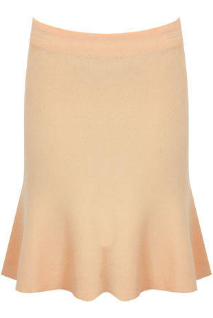 Peach Frill Trim Knee Skirt
