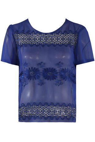 Royal Floral Lace detail tops