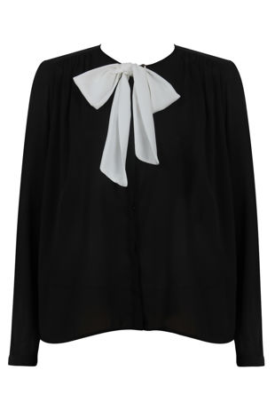 Pussy Bow Black Blouse