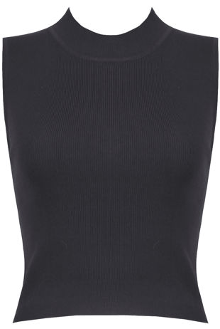 Grey Knitted Turtle Neck Tops