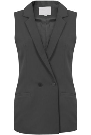 Black Tailored Double Breasted Waistcoat