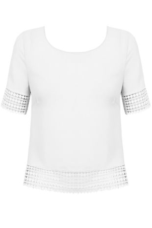 White Open Back Short Sleeve Top 