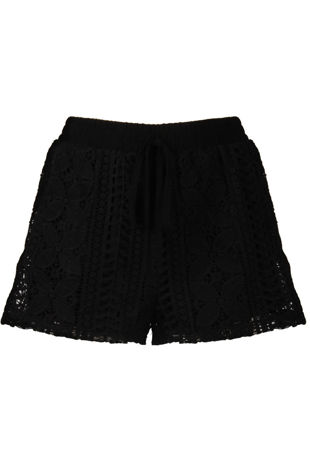 Black Crochet Lace Line Shorts