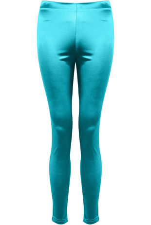 Blue Satine Stretch Leggings -Copy