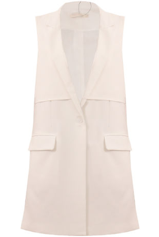 Cream Tailored Side Pocketed Waistcoat