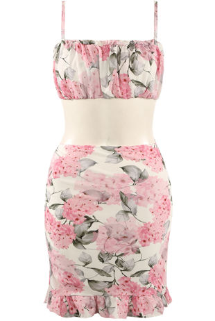 Rose Floral Crop Top and Mini Skirt Set