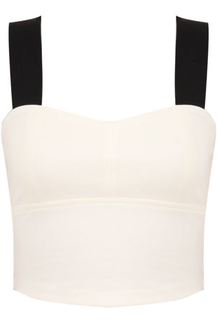 White Cut Out Back Crop Top