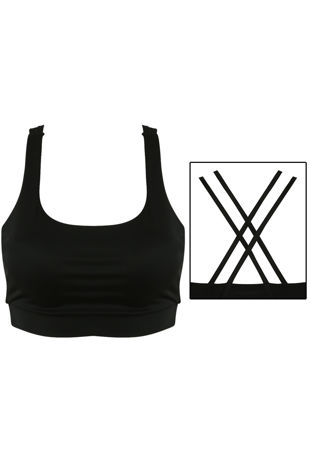 Black & Fuchisa mix pack Active Cross Back Crop Top