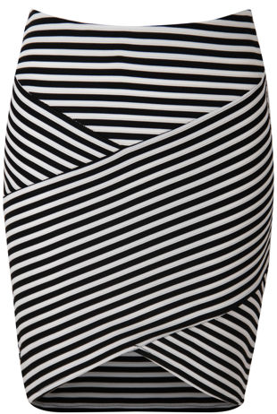 Striped Crossover Skirt