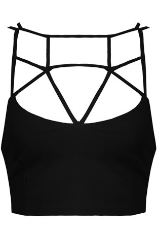 Black Front Cut Out Bralet