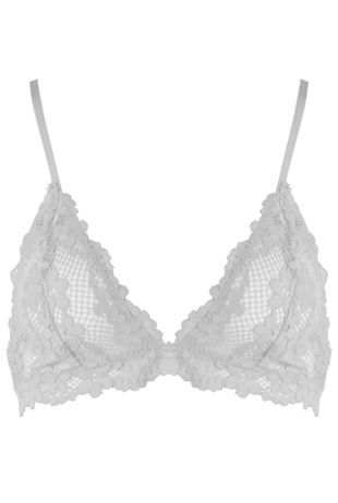 White Crochet Floral Mesh Bralet 