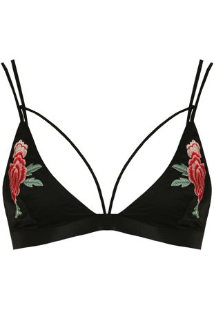 Contrast Floral Embroidered Bralet 