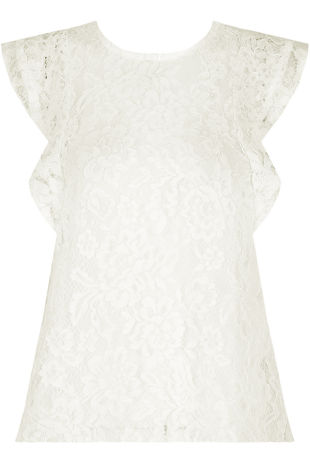White Floral Lace Crochet Layered Sleeve Crop Tops