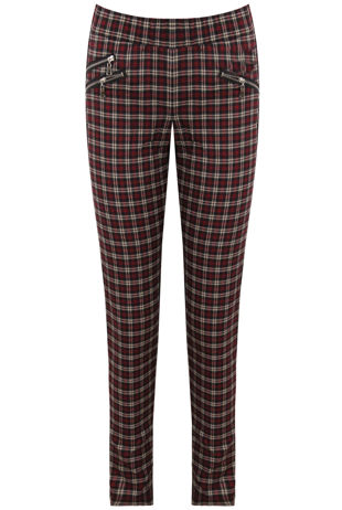Wine Tartan Slim Fit Trouser
