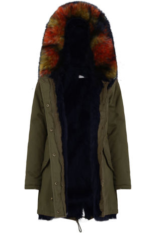 Khaki Parka with Fur Hood & Lining