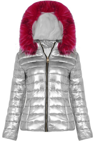 Silver Metallic Padded Coat
