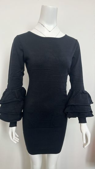 Black Soft Knit Jumper Dress