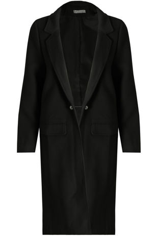 Black Side Pocketed Back Slit Coat