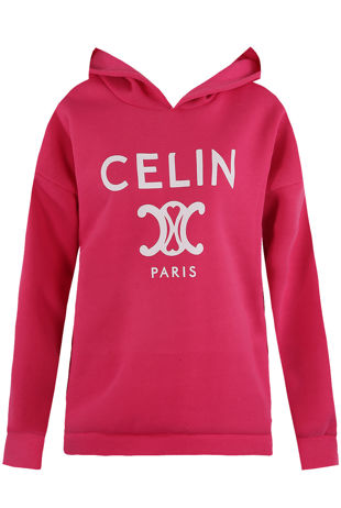 Fuchsia Celin Slogan Hoodie