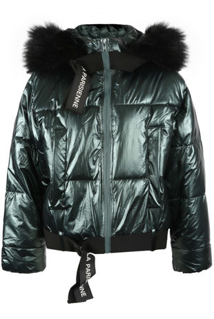 Black Fur Hood Quilted Jacket-Copy