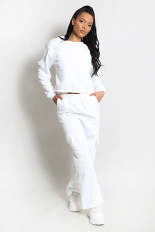 Jersey Sweatshirt And Wide Leg Cargo Set
