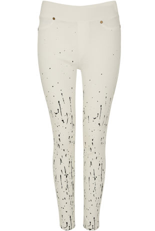 Paint Splatter Push Up Jeggings in Black-Copy