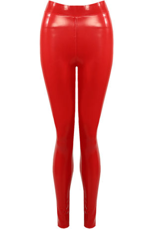 Red Wet Look Jeggings