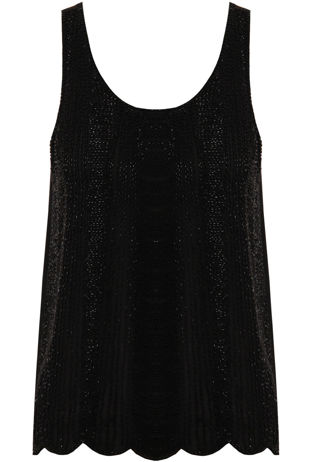 Black Beaded Chiffon Ves