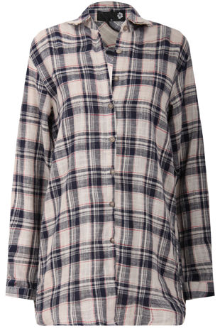 Blue Long Check Shirts