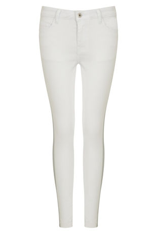 White Side Stripe Denim Jeans