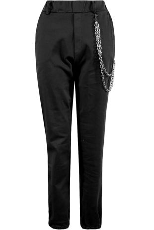 Black Pocket Chain Pants