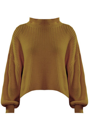 Mustard Turtle Neck Cable Knit Jumpers